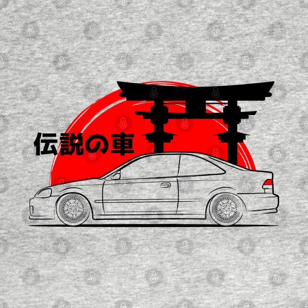 The JDM Civic Coupe Art by GoldenTuners